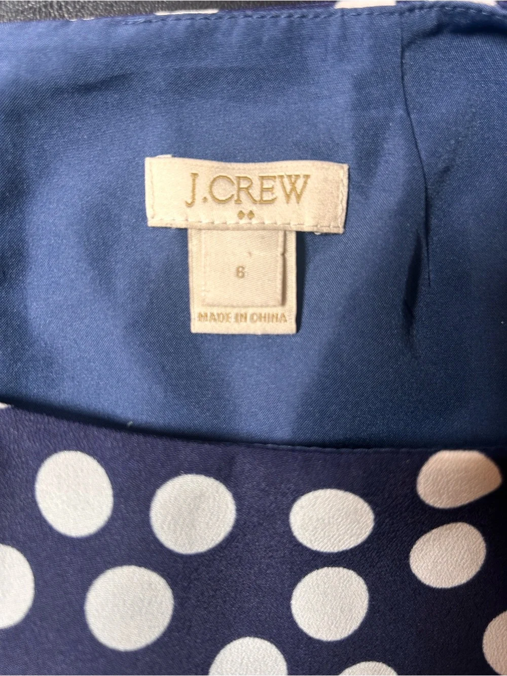 J.Crew Navy Polka Dot Shift Dress Size 6